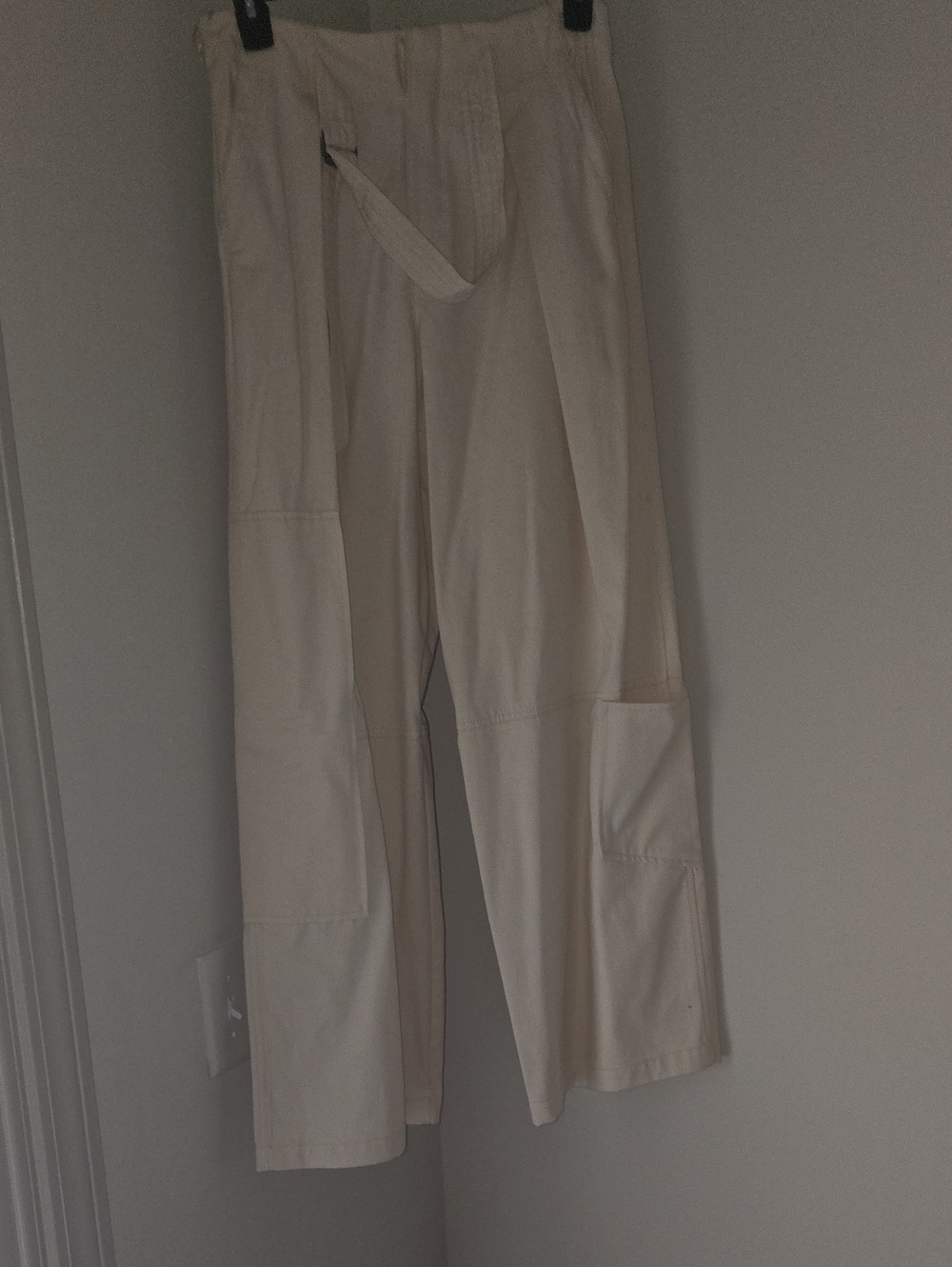 Zara Cream Wide-Leg Utility Pants
